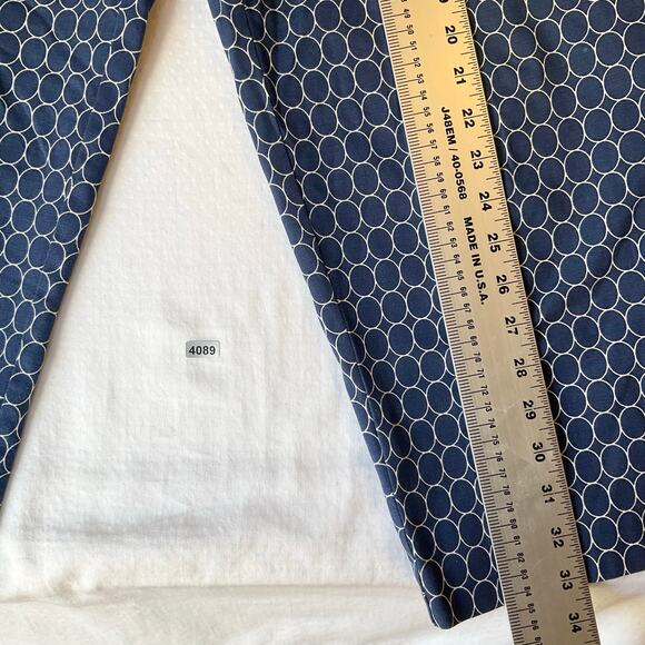 Talbots Women Capri Pants size 16 Blue Mid Rise Stretch Slim Fit Polka Dots - Picture 3 of 11